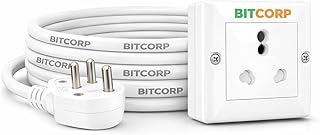 BITCORP 16A Power Extension Board with 1 Socket, 2500W, 2 Meter 1.5mm Electric Cord for Computer, Refrigerator, AC, TV, Ho Price In India