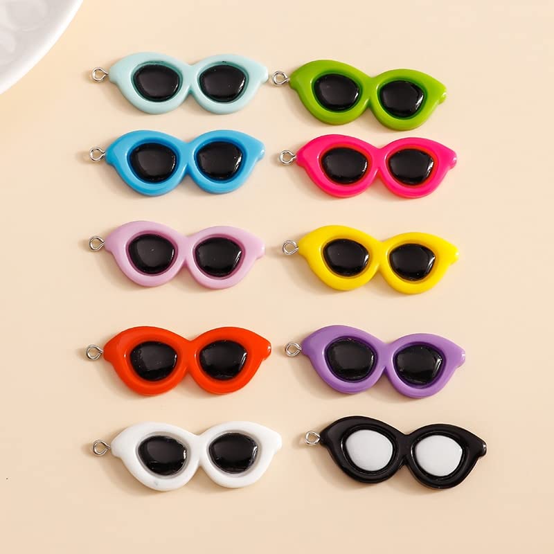 Amazon.co.jp: 10個のプラスチック製サングラスチャームDIYジュエリー