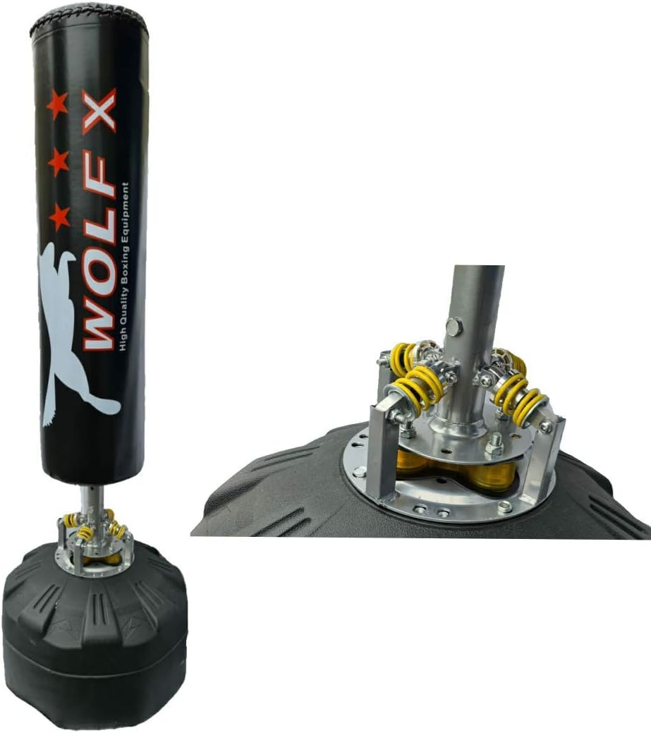 Wolf x Adult Free Standing Boxing Punch Bag, Heavy Duty Punching Bag Stand with Suction Cup Base