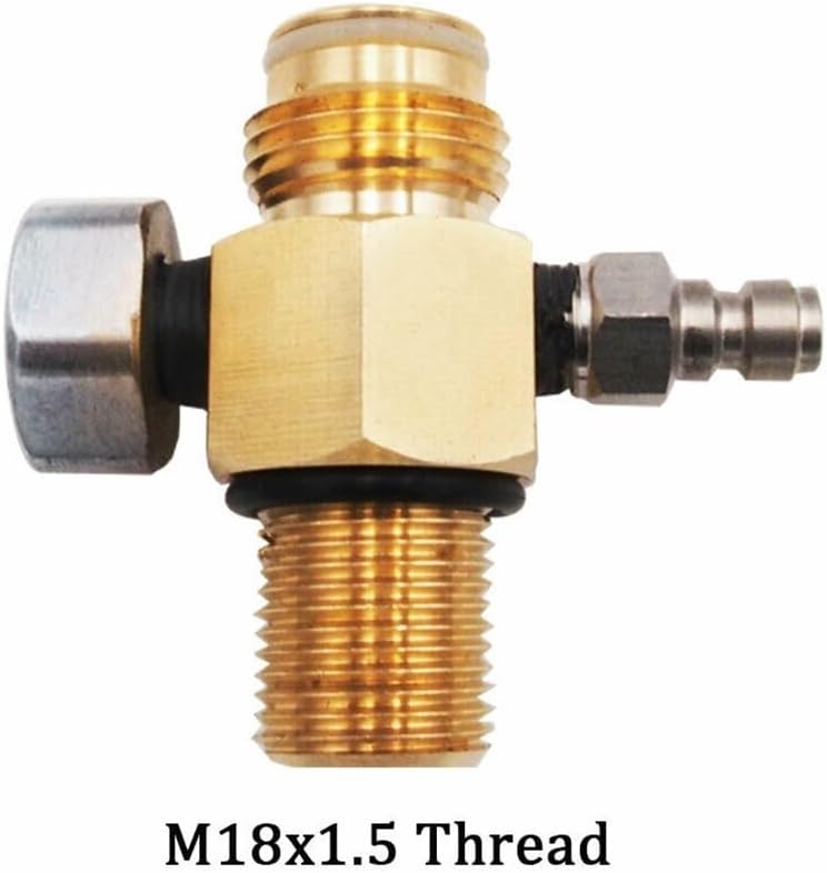 Adjustable For HPA Tank Pressure Regulator with Gauge, 5/8 18UNF or M18x1 5 Thread, Output Pressure Up to 2800psi, Stainless Steel (18 with regulator)