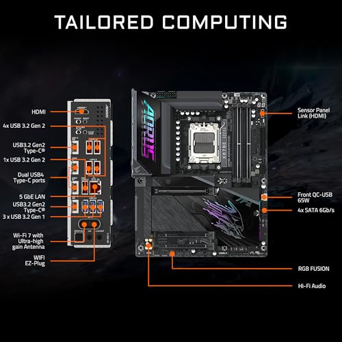 Image of GIGABYTE X870E AORUS PRO X3D AMD AM5 ATX Motherboard, Supports AMD Ryzen 9000 /8000 /7000 Series Processors, DDR5, 18+2+2 Total Power Phase, 4X M.2, PCIe 5.0, USB4 Type-C, WIFI7, 5-Year Warranty