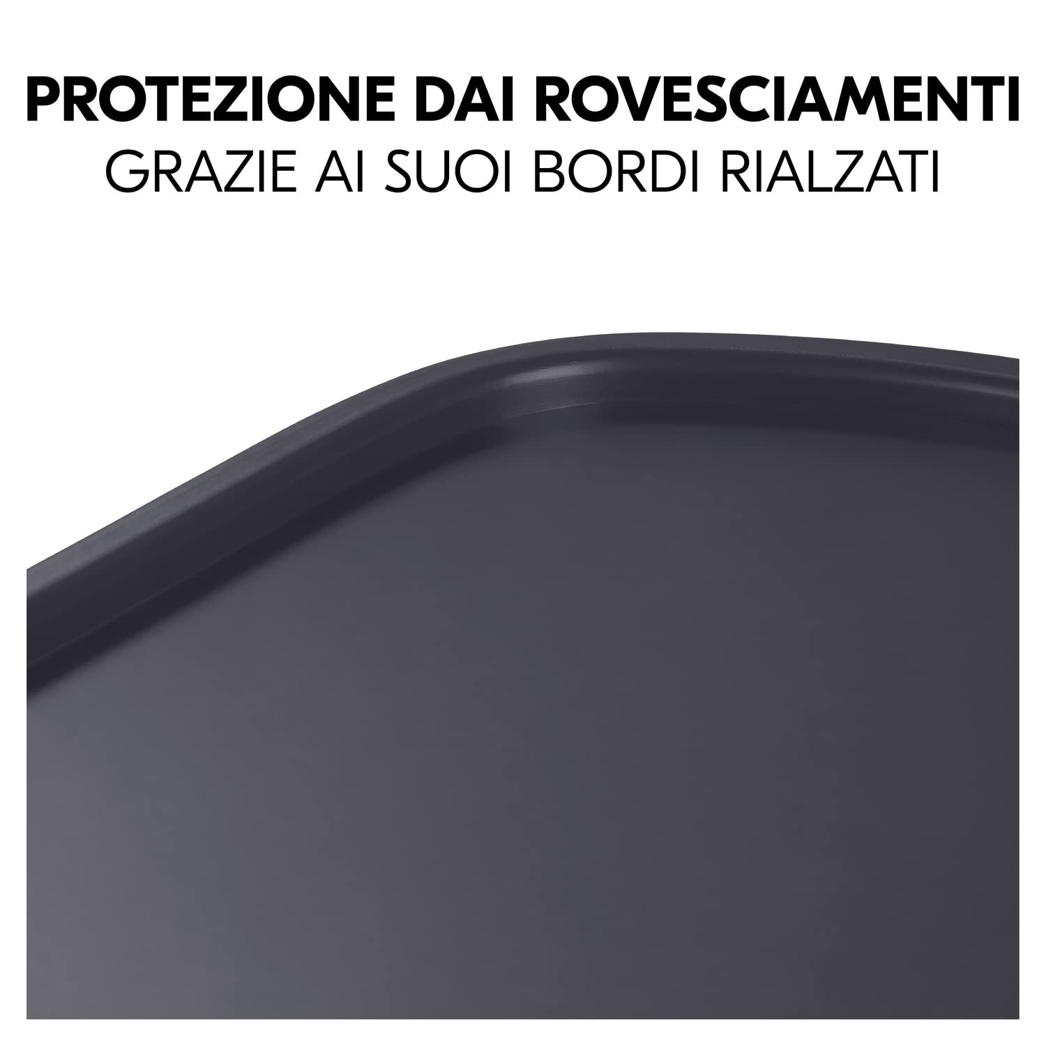 hauck Alpha Wooden Tray, Grigio Scuro - Vassoio in Legno Compatibile con Seggiolone Pappa Alpha+ e Beta+ per Bambini 6-36 Mesi, con Bordo Rialzato e Cert. FSC®