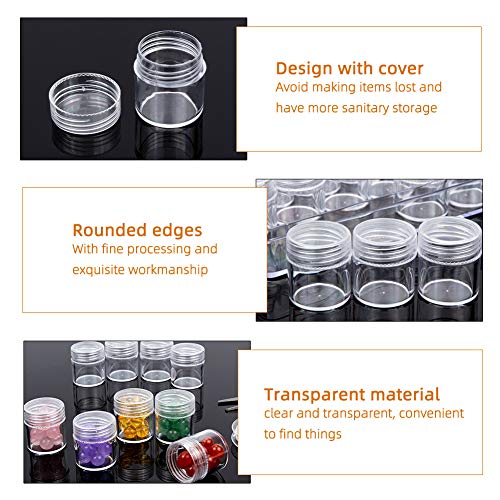 nbeads 3 Sets/90 Stück Acryl Perle Lagerung Behälter, Kunststoff Transparent Perlen Aufbewahrungsboxen mit Abgerundeten… – Bild 5