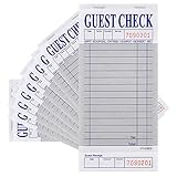 Guest Check Pads (10 Pack) Server Note Pads - 500 Total Guest Checks - 1 Part Gray Paper Guest Check