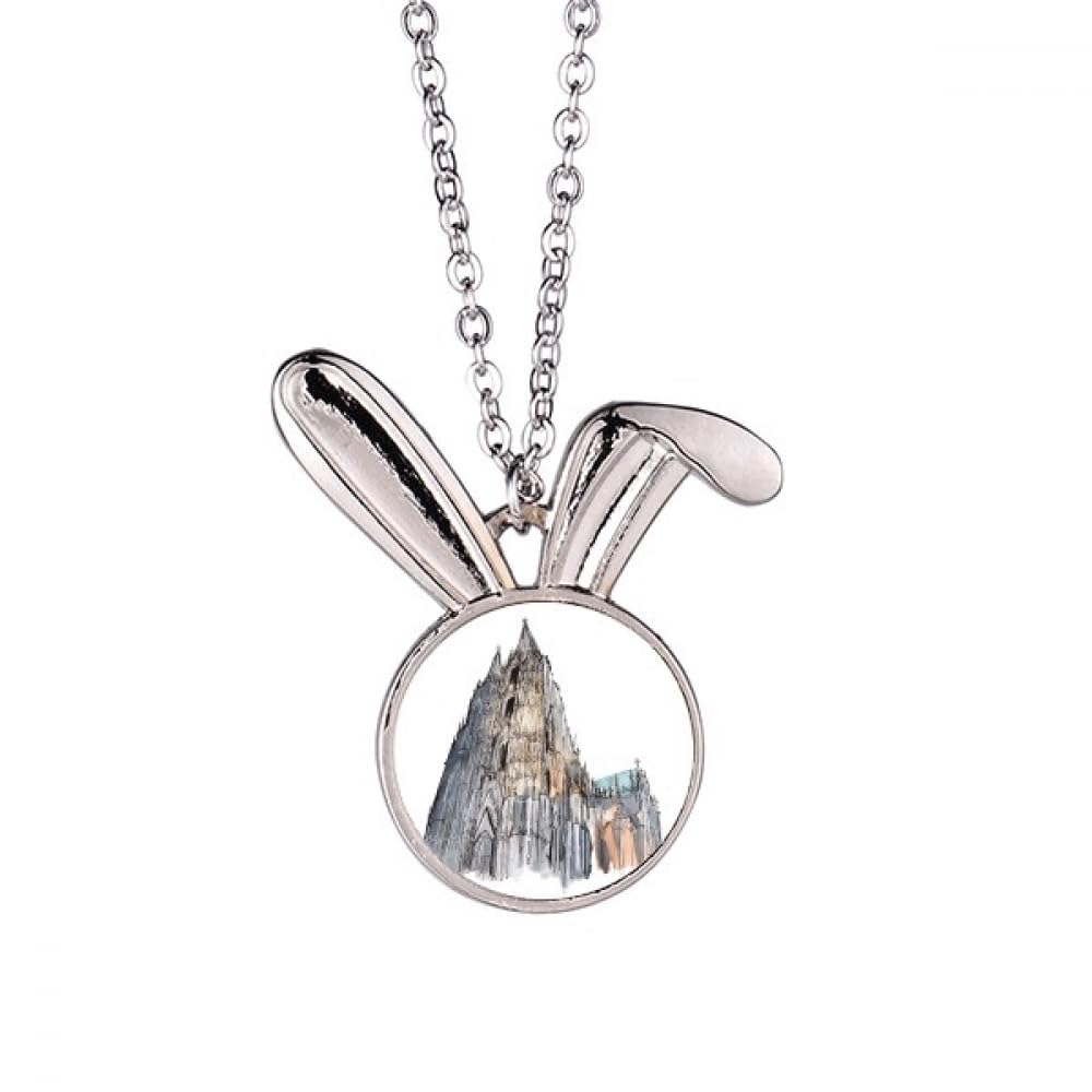 Collier cathédrale de Cologne en argent, bijou d'architecture d'Allemagne