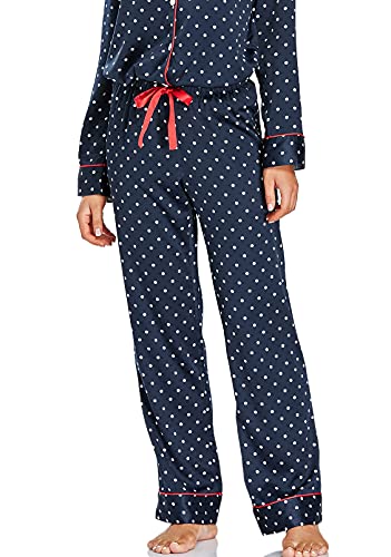 Image of Serenedelicacy Women's Satin Pajama Set Long Sleeve Button Down Sleepwear 2-Piece Silky Pj Set