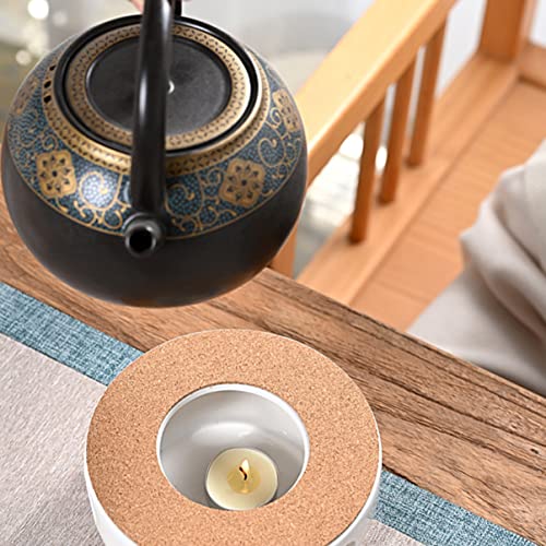 Soporte para calentar té PRETYZOOM de cerámica y madera 7
