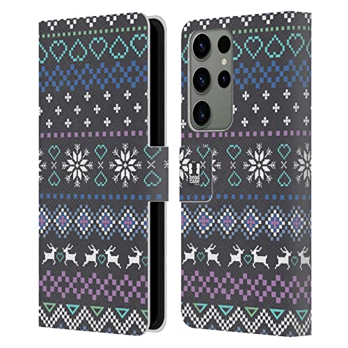 Étui Portefeuille en Cuir Samsung Galaxy S23 Ultra 5G Housse Coque Noël