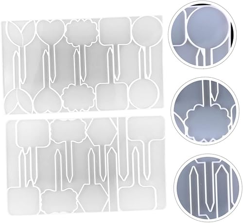 Miniatura 7 de Moldes de resina, 2 piezas, etiquetas para plantas, letreros de resina de silicona, moldes de epoxi, etiquetas de plantas, moldes de fundición,