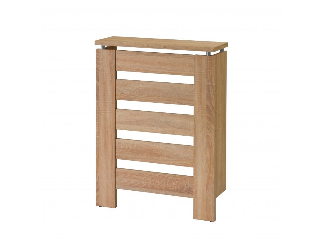 D&J Muebles Kit Cubre Radiador Roble 60cm Moderno Hércules | Mueble Decorativo con Listones | Fácil Montaje (60cm, 90cm, 120cm) 60x83,5x19,5