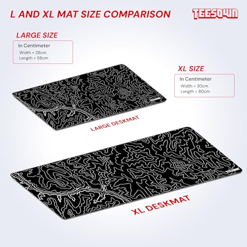 Image of Black Canyon Map Stitched Mousepad (12x31) for Laptop, Desktop, PC and Gaming Deskmat (Stitched Black 2.O, XL)