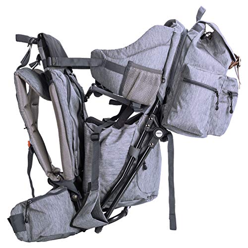 ClevrPlus Urban Explorer Child Carrier Hiking Baby Backpack, Heather Gray - Thumbnail 4
