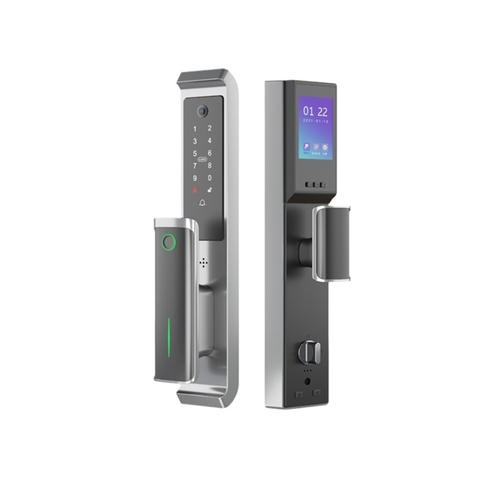 Blekwetaat Silver Smart Door Lock With Camera Biometric Fingerprint Keyless Entry Door Lock, For Apartment Home Hotel Office Smart Door Lock