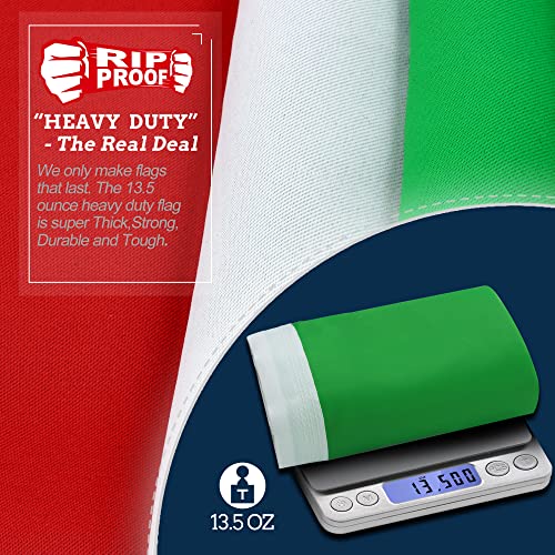 Anley Rip-Proof Technology Double Side 3-Ply Italy Flag 3x5 Foot - Cor vívida, cabeçalho de lona e r