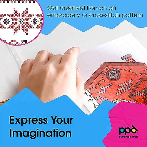 Image of PPD 50 Sheets 8.5x11 inch Iron-on Heat Transfer Vinyl Paper Light Fabrics