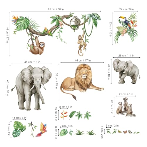 Vinilos Decorativos Animales Jungla 30x90 cm miniatura 4