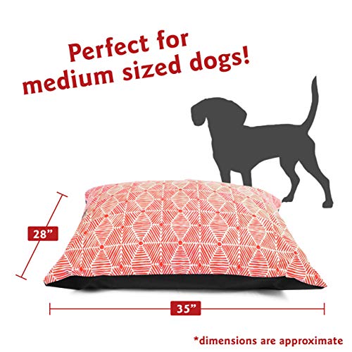 Image of Majestic Pet Rectangle Medium Dog Bed Washable - Non Slip Comfy Pet Bed - Dog Crate Bed Super Value Pillow Dog Bed - Dog Kennel Bed for Sleeping - Dog Bed Medium Breed 35 x 28 Inch - Charlie Salmon