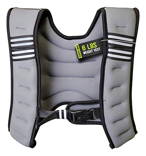 Encased Weighted Vest for Men/Women Workout, Adjustable Vest for Running/Sports Training - Black (6lb)
