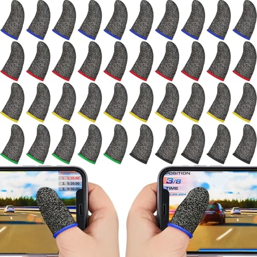 30 Piece Finger Sleeve for Gaming Mobile Game Controller Finger Thumb Sleeve Anti Sweat Breathable...