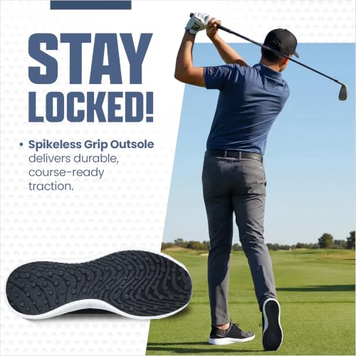 Image of Skechers Men's Max 2 Rover Relaxed Fit Slip-in Golf Shoe | Golf, Slip-ins, Relaxed Fit, Goga Max, Ultra Flight, Water Repellent, Breathable, Lightweight