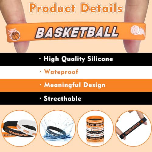 image for ZCPTZ 120PCS Basketball Silicone Bracelets Bulk Sports Wristbands for 