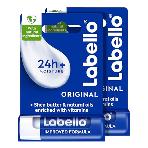 LABELLO Lip Balm Moisturising Lip Care Original with Shea Butter 2x4.8g