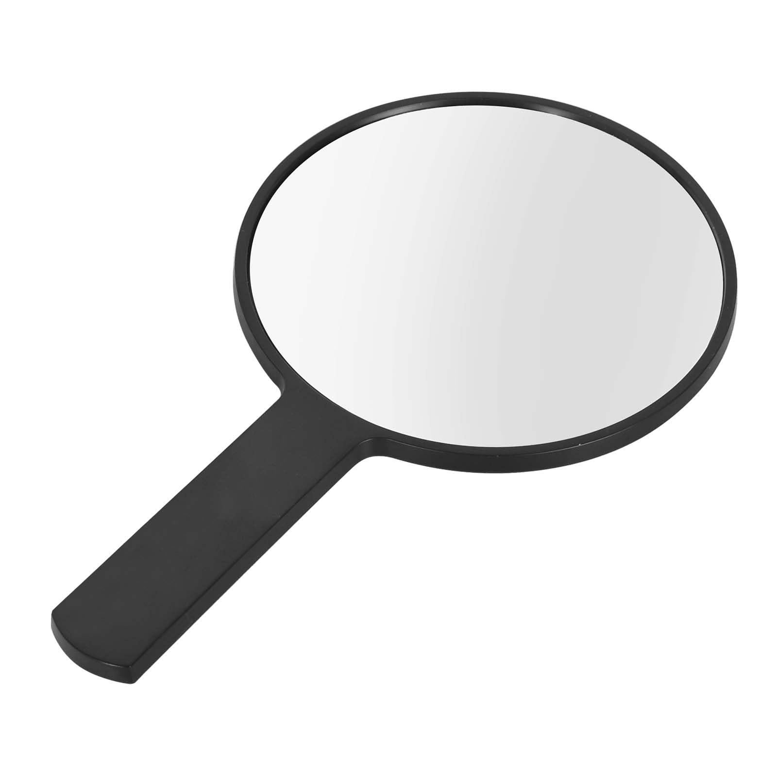 Specchio con Manico,Specchio Portatile Professionale,Specchio Barbiere con Comoda Maniglia,Specchio Cosmetico Forma Rotonda,Sostenibile e Durevole,Perfetto per Radersi o Applicare il Trucco (Nero)
