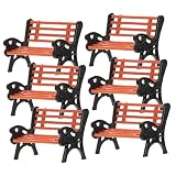 Milisten 6 Piezas Modelo de Silla de Parque Miniaturas Accesorios en Miniatura Mini Bancos de Parque pequeña Mini Silla Decorativa Muebles de Modelo en Miniatura el plastico