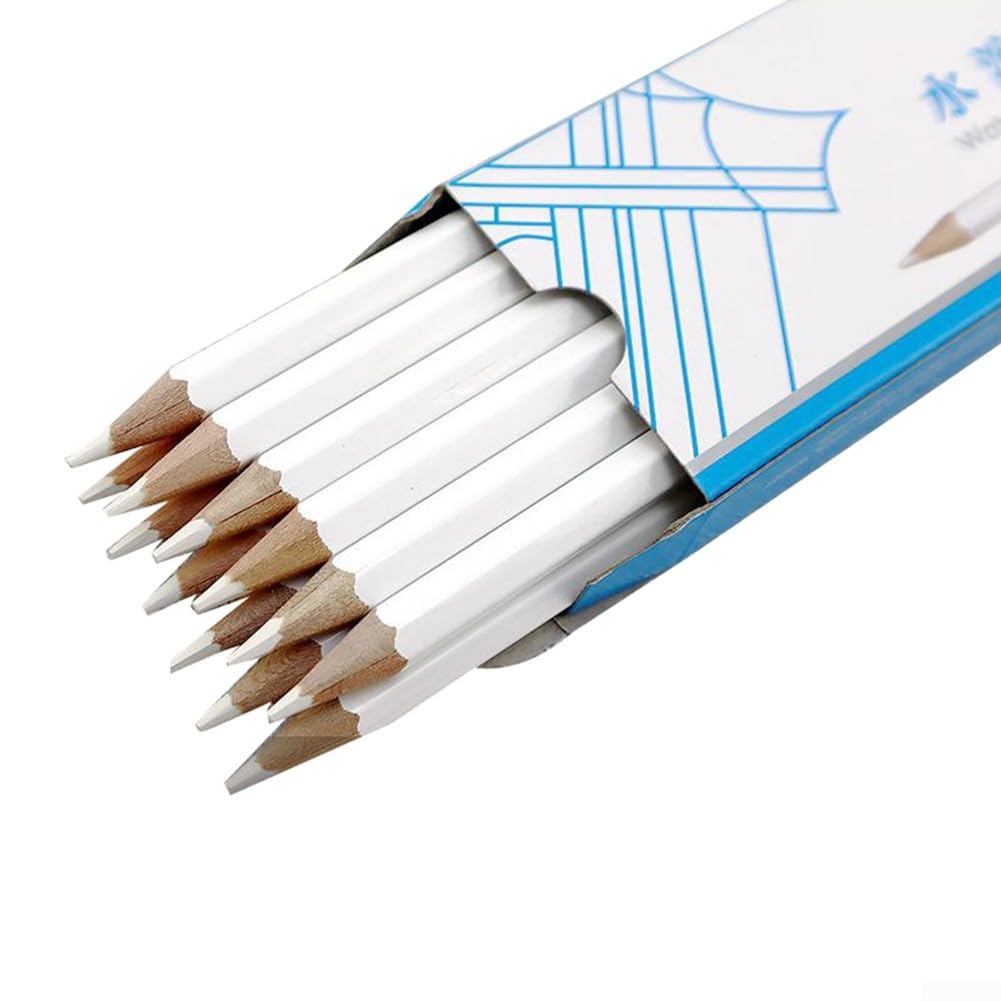 White Marking Pencils For Leather Fabric, Easy Erasable With Water, Pack Of 12 White Sewing Marking Pencil, Sewing DIY Craft Markers For Sewing Projects