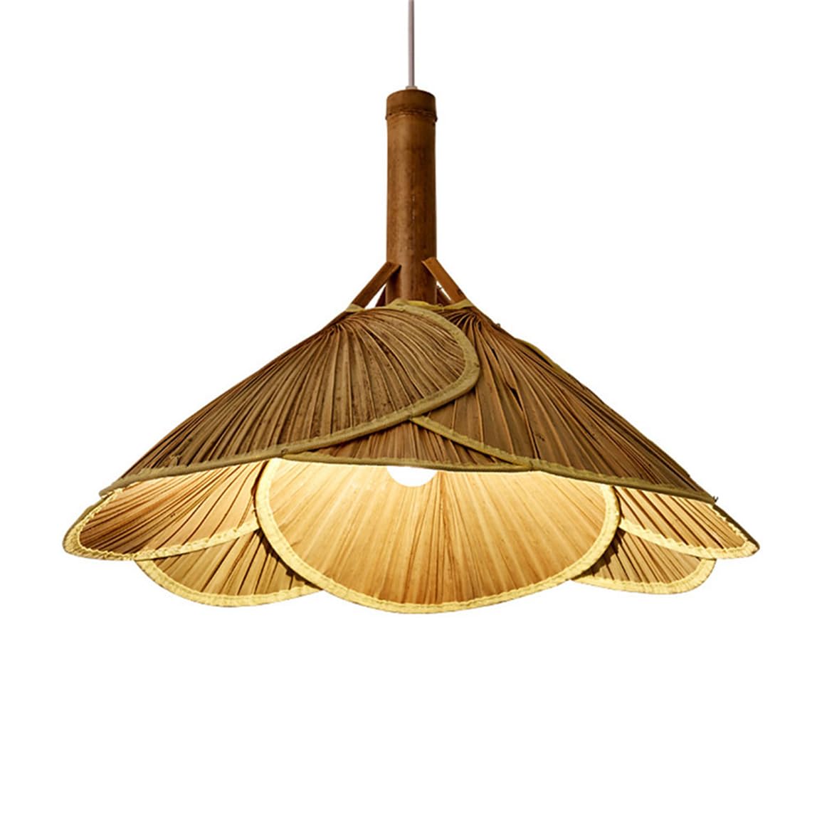 CSSYKV Rattan Light Fixtures, Rustic Bamboo Wicker Rattan Hanging Light in Boho Style Dining Room Large Warm Pendant Lamp Zen Style Teahouse Lighting for Living Room Bedroom Farmhouse E26