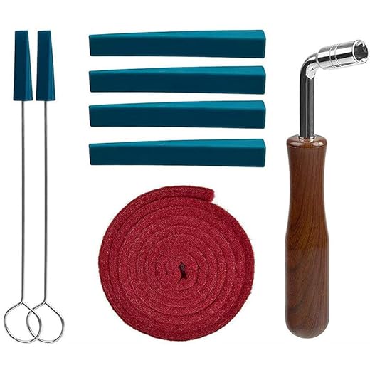 Conjunto de Afinación de Piano, Kit de Afinación para Piano, Kit de Afinación de Piano Profesional, 1 Banda Vocal + 1 L Martillo de Ajuste de Forma + 4 Amortiguador + 2 Amortiguador con Asas