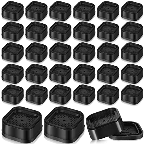 Ecally 32 Pack Furniture Risers Adjustable Bed Risers Desk Leg Risers 1.38" Stackable Heavy Duty Bed Lifts Risers Square Bed Raising Blocks For Mattress Table Leg Desk Chair Couch Sofa Dorm (Black) #TOP1