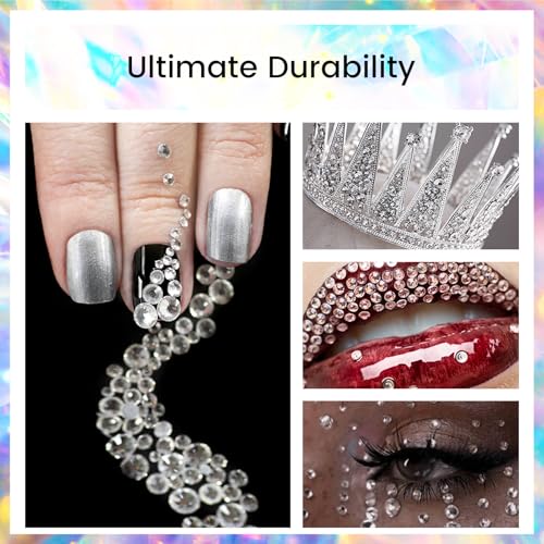 Image of Novani Crystal Rhinestones, Flatback Loose Gemstones 288pcs Glass Rhinestones for Clothes Shoes Crafts Makeup Nail Art and DIY Decorations(SS34, Crystal Clear)