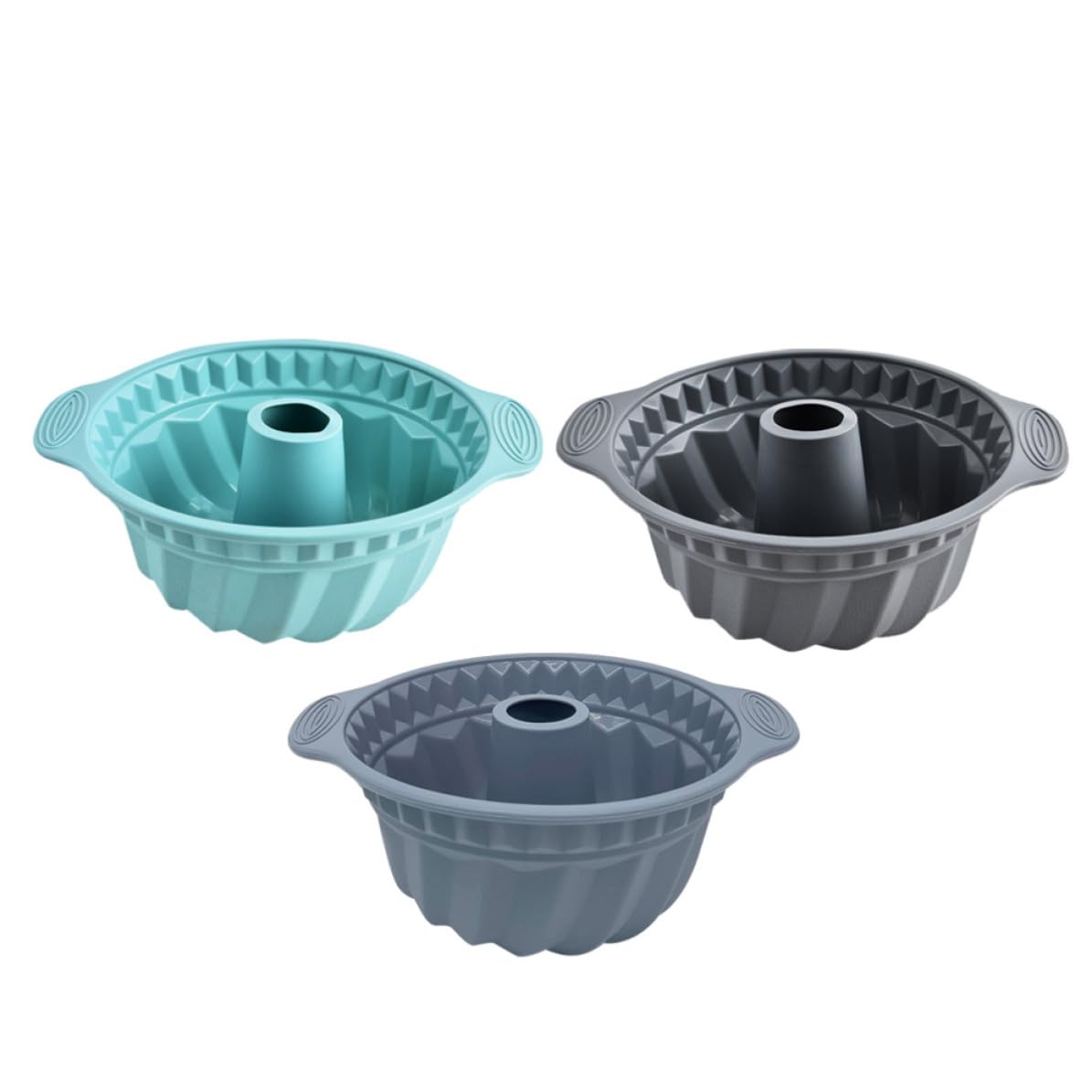 iplusmile Set 3 Stampi in Silicone per Dolci Fluted Rotondi Apertura a Stufa, Antiaderenti e Flessibili per Cottura e Conservazione Facile in Lavastoviglie