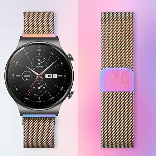 Meliya Metal Band For Amazfit Gtr 4 / Gtr 47Mm / Gtr 3 Pro / Gtr 3 / Gtr 2E / Gtr 2 Smart Watch, 22Mm Quick Release Stainless Steel Replacement Wristband Strap For Amazfit Gtr 4 / Gtr 3 / Gtr 2 /Gtr 47Mm (Colorful) #TOP1
