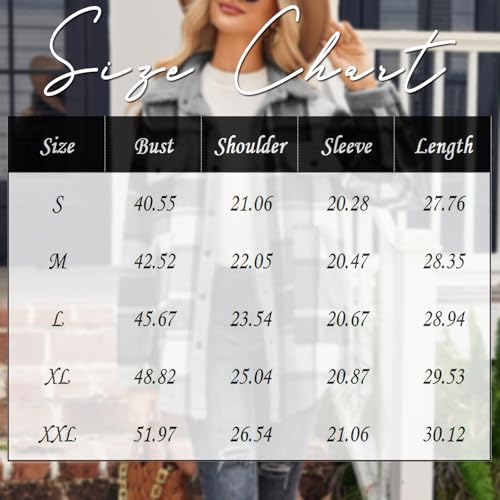 Women Fleece Jackets Casual Flannel Plaid Shacket Button Down Lapel Collared Sherpa Jackets with Pockets Fall Coat4