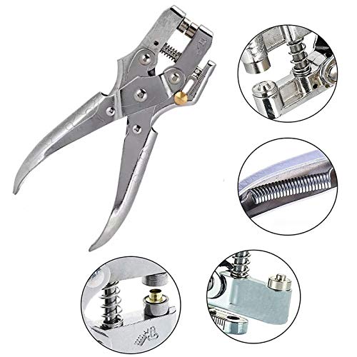 Eyelet Hole Punch Pliers Eyelet Grommet Punch Tool with 100 Pieces Gold Eyelets Grommets for Leather,Belt,Clothes,Bag,Shoe Decorative 3/16 Inch Metal Grommets Kit