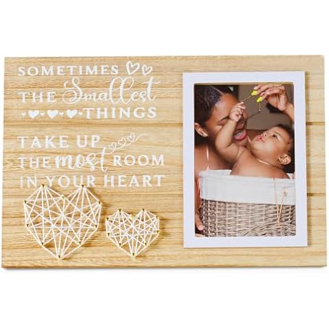 Baby Picture Frame - The Smallest Thing Takes Up The Most of Your Heart - Gift for Baby Shower, Gender Reveal Party, Baby Nursery Decor New Baby, New Mom, Dad, Adoption Gifts, 4 x 6 Inches Cover