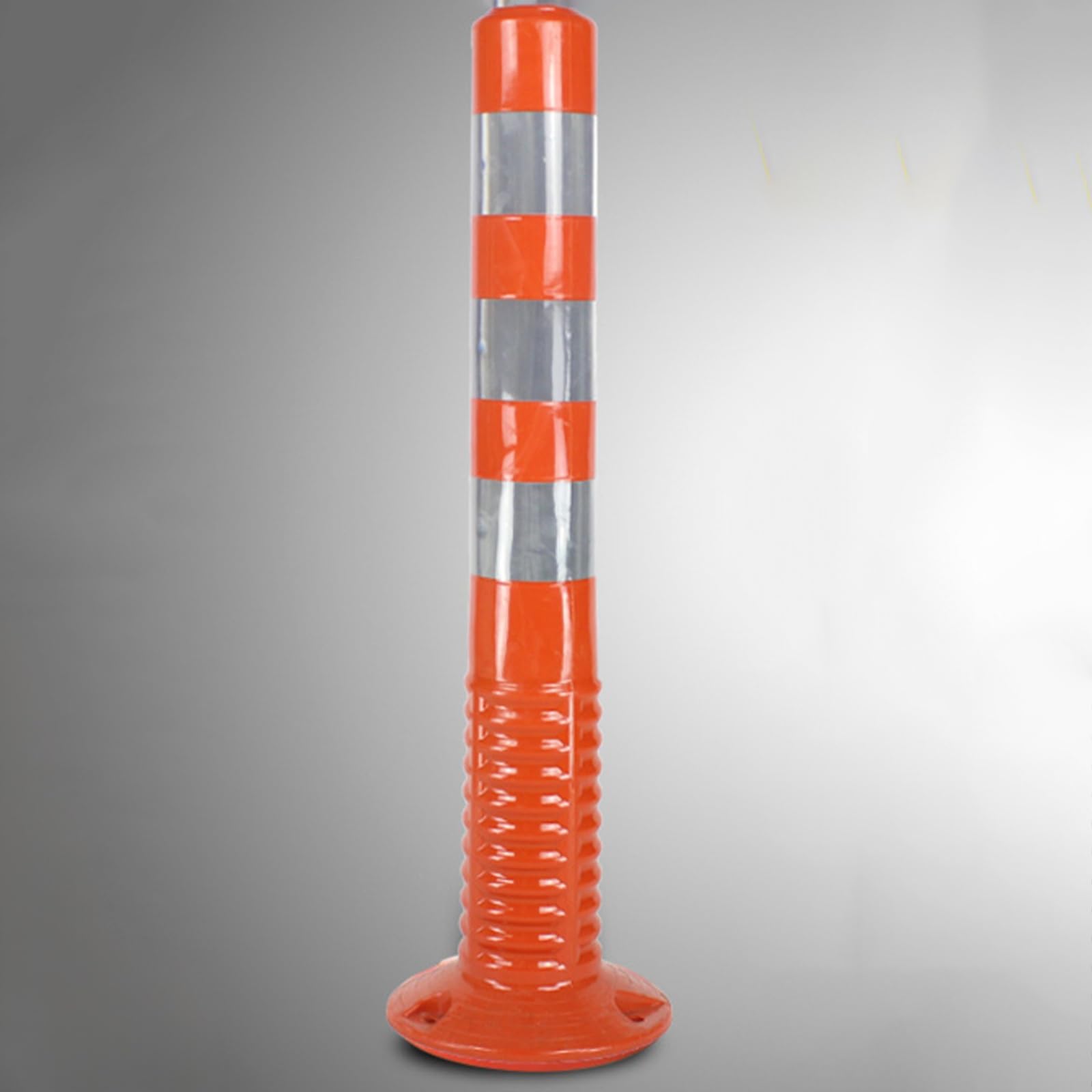 Generico Paletto di Sicurezza Resistente alle intemperie - Barriera Riflettente per marciapiedi e parcheggi, paletto di Sicurezza in plastica Resistente - Confezione da 5 (Arancione e Argento)