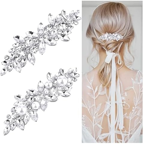 cobee Wedding Rhinestone Pearl Hair Clips Cover