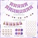 Purple Pink Birthday Party Decorations, Butterfly Confetti Rose Gold Lavender Balloons Happy Birthday Banner Fringe Curtains Hanging Swirls Circle Dots Tassels Pompoms for Women Girls Party Supplies