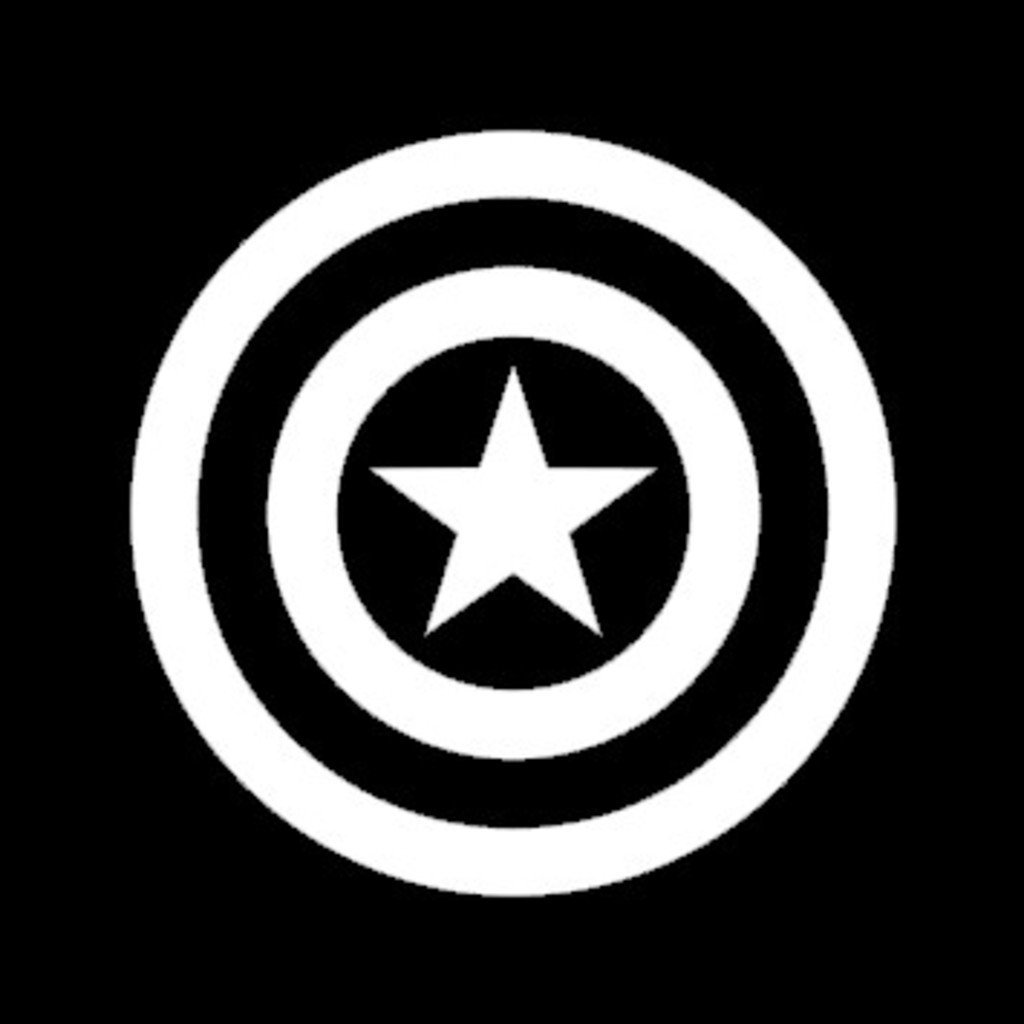 Captain America Shield Pattern Star Vinyl Decal Sticker| Cars Trucks Laptop |White| 4.5 x 4.5 in | CCI212