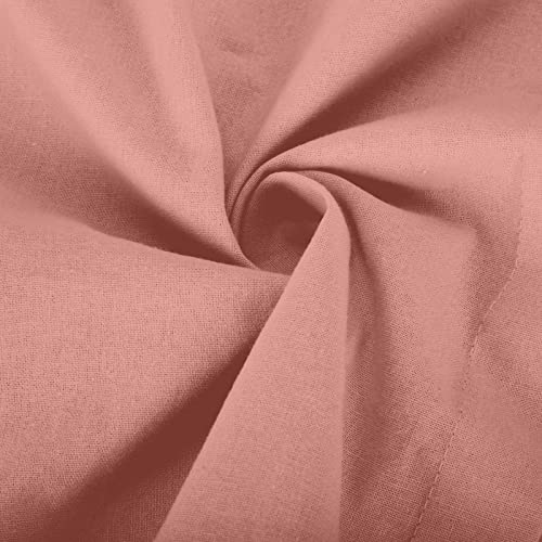 Lastesso Cotton Linen Plus Size Shirts For Women Summer Casual Round Neck Printed Blouses Short Sleeve Loose Fit Basic Tops #TOP5