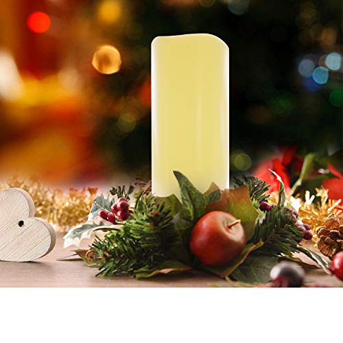 Image of iZAN 1 PCS Outdoor Flameless LED Pillar Candle with Remote & Timer - Long Lasting Waterproof Flickering Battery Operated Electric Candle for Christmas Lantern Party Wedding Decoration 3 inchx8 inch