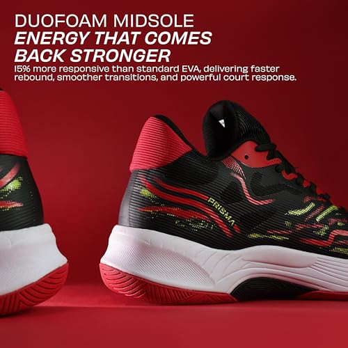 Image of Nivia Prisma Basketball Shoes for Men & Women with Seamless TPU & Mesh Upper, TPU Heel Stability Frame and Grippy Rubber Outsole for Indoor & Outdoor Court Play