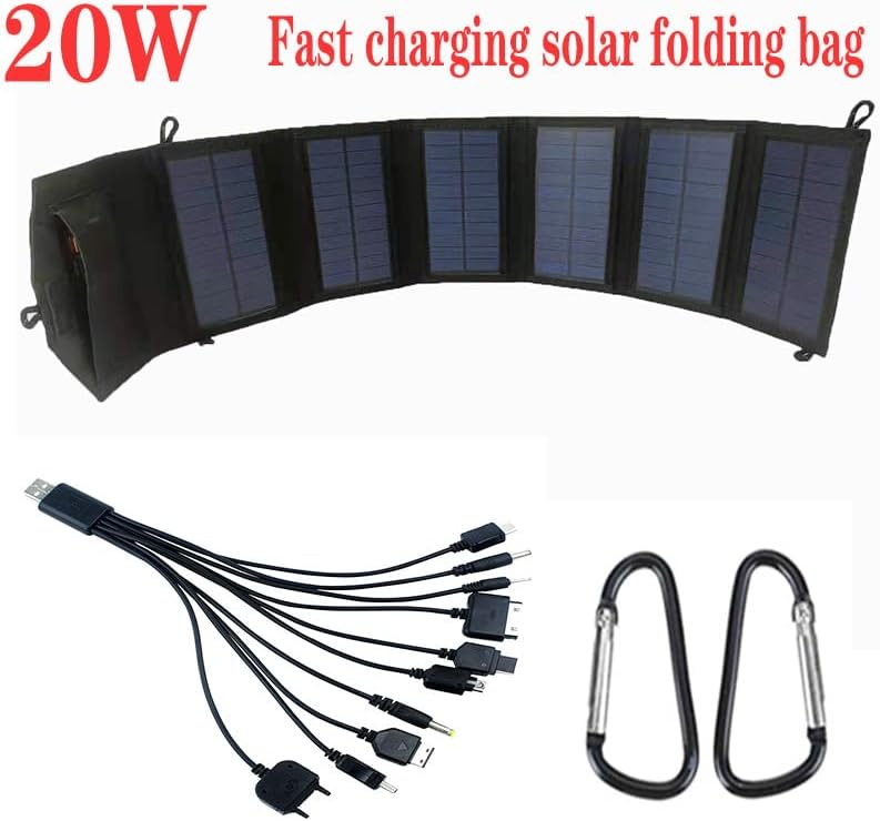 Miniatura 2 de Cargador de panel solar portátil de 30 W, salida de 20 W, 5.2 V, 2 A, 2 USB, cargador de panel solar plegable para computadoras portátiles,