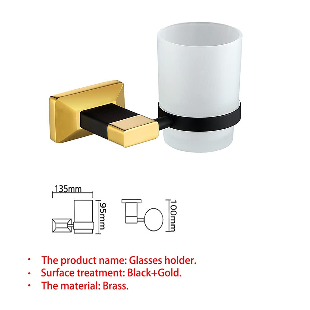 Moderno juego de accesorios de baño negro y latón, toallero, soporte para papel higiénico, soporte para cepillo de dientes, accesorios elegantes para decoración contemporánea de baño