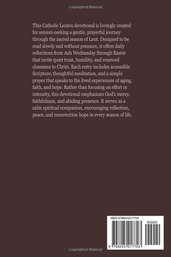 CATHOLIC LENT DEVOTIONAL 2026 FOR SENIORS: Gentle Daily Readings for Reflection, Hope, and Deepened Faith - Image 2