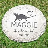 HENTOL Personalized Rat Memorial Stone, Pet Grave Markers Rat, Rat Headstone, Rat Tombstone, Rat Gravestone, Rat Memorial Gifts