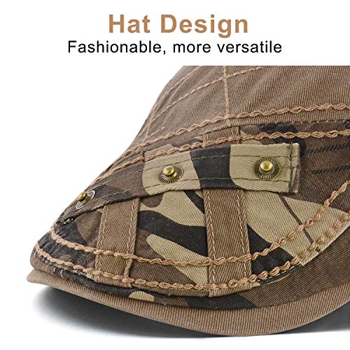 Image of M MOACC Men Beret Hat Cotton Adjustable Newsboy Hats Cabbie Gatsby Cap Driving Flat Caps